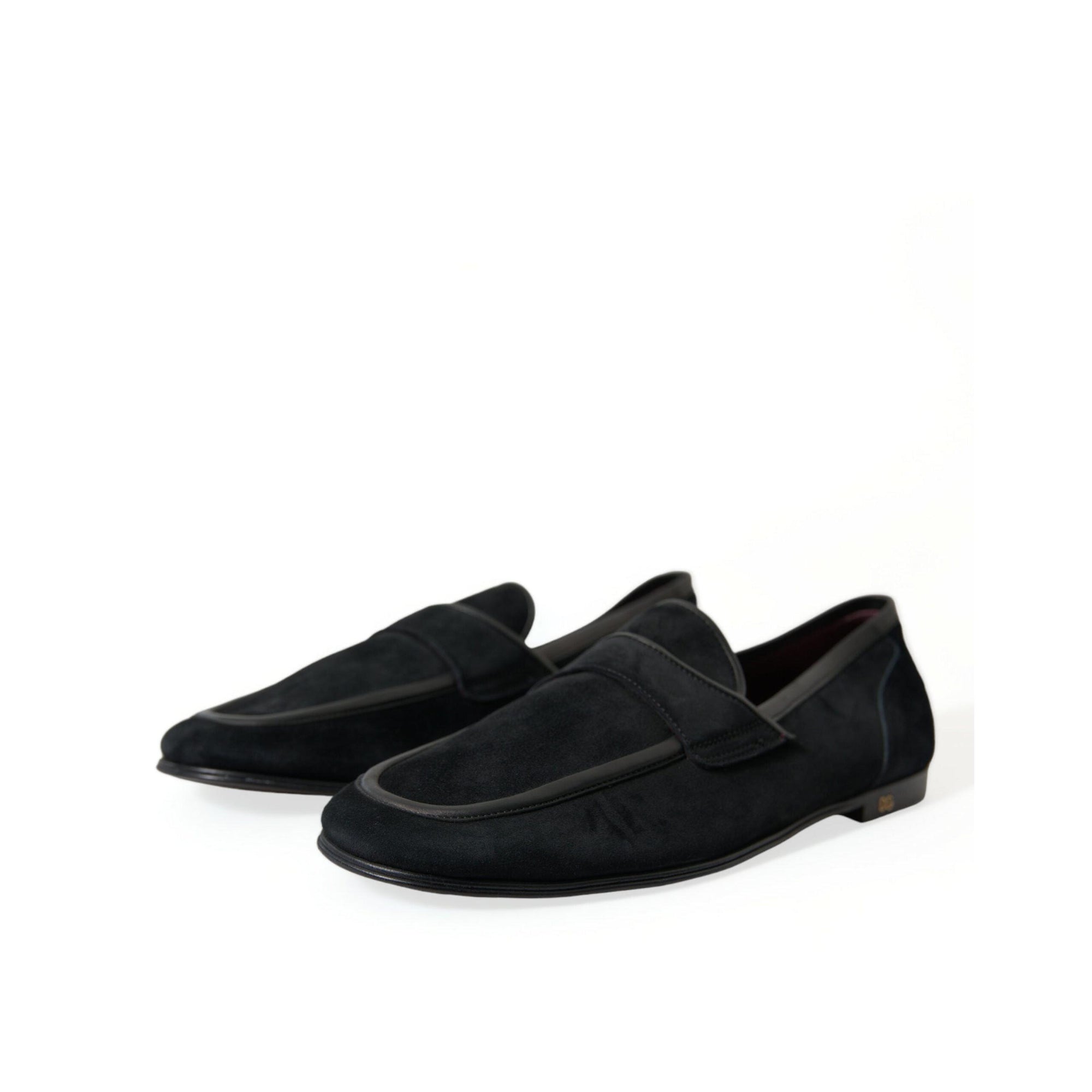 Dolce & Gabbana Elegant Velvet Black Loafers for Men
