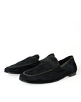 Dolce & Gabbana Elegant Velvet Black Loafers for Men