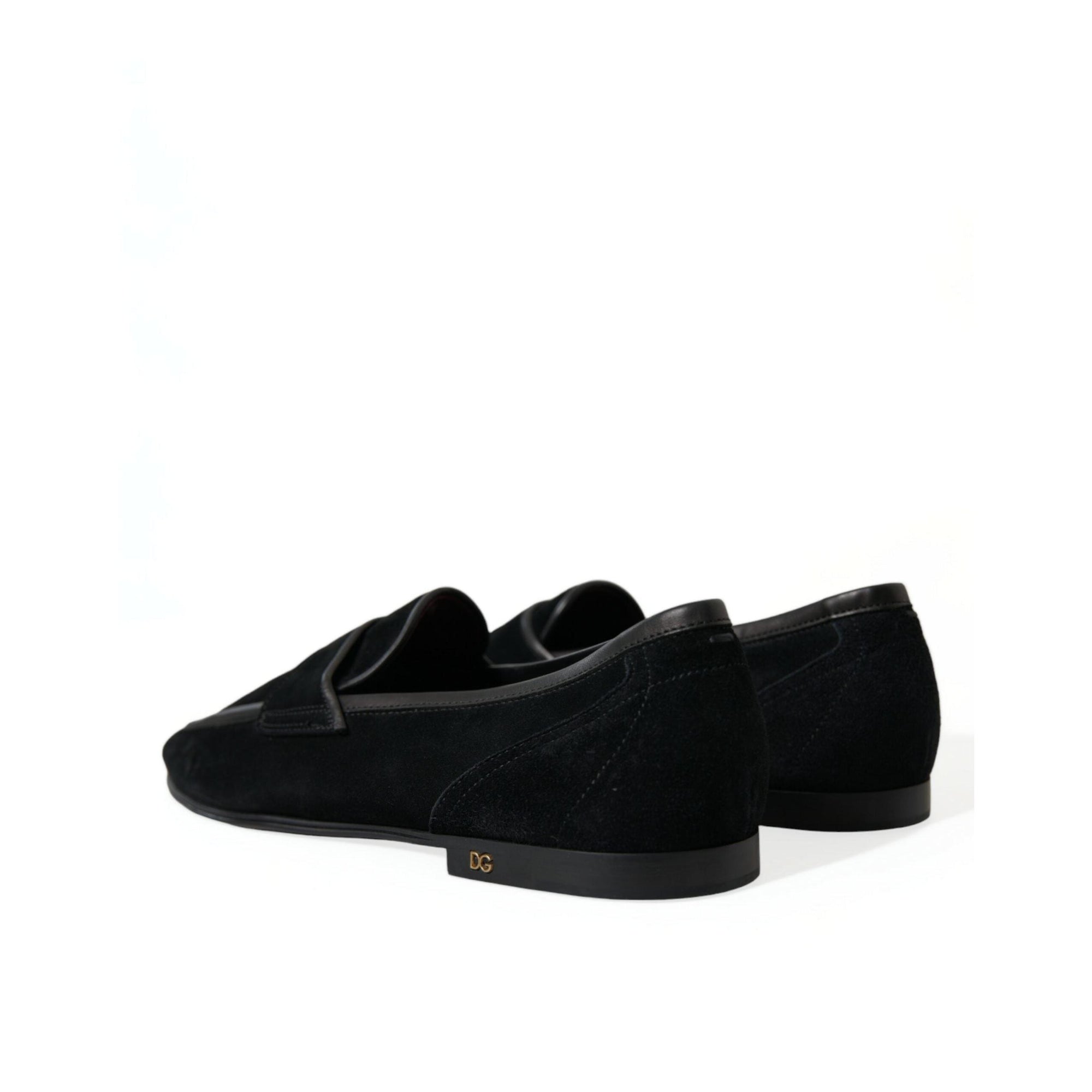 Dolce & Gabbana Elegant Velvet Black Loafers for Men