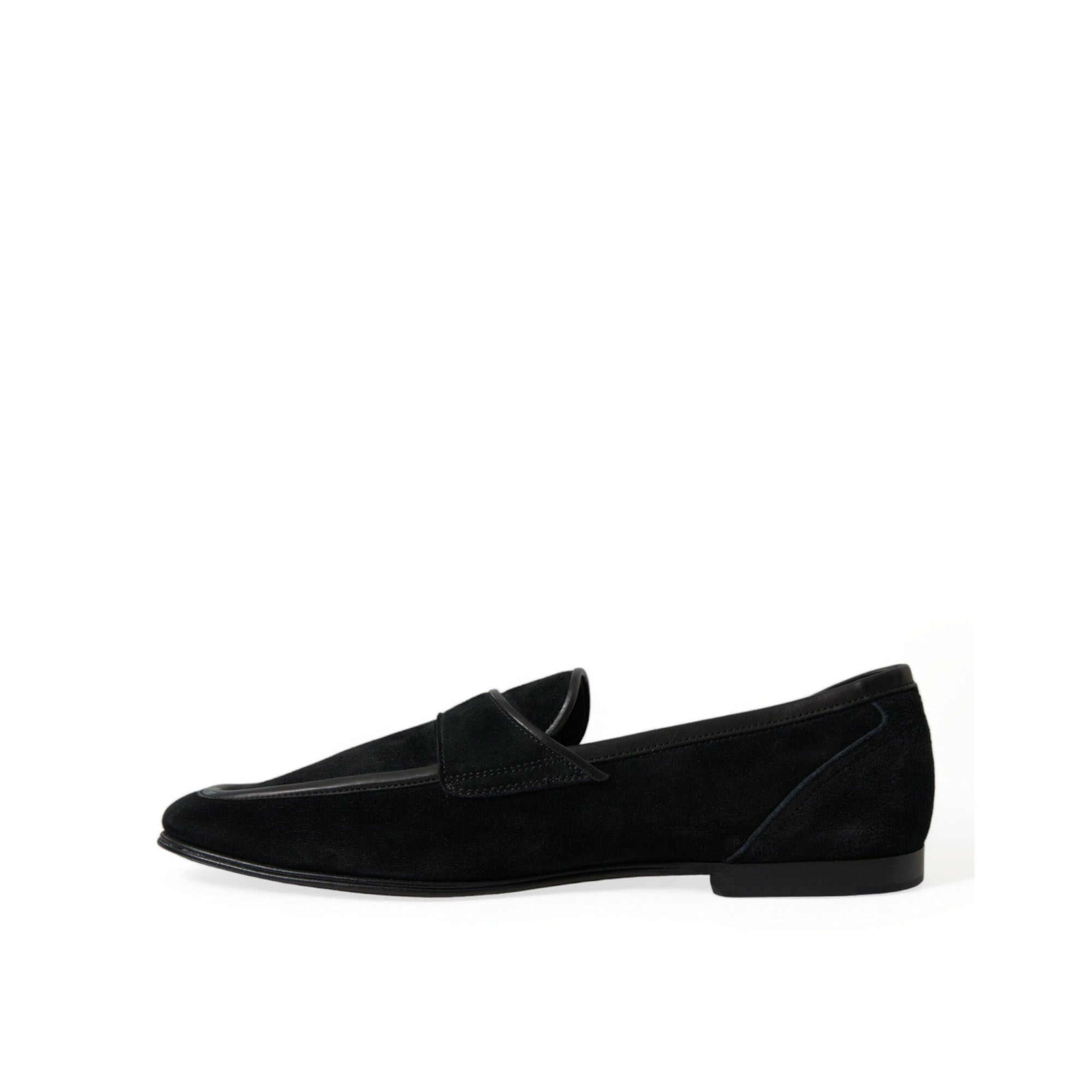 Dolce & Gabbana Elegant Velvet Black Loafers for Men
