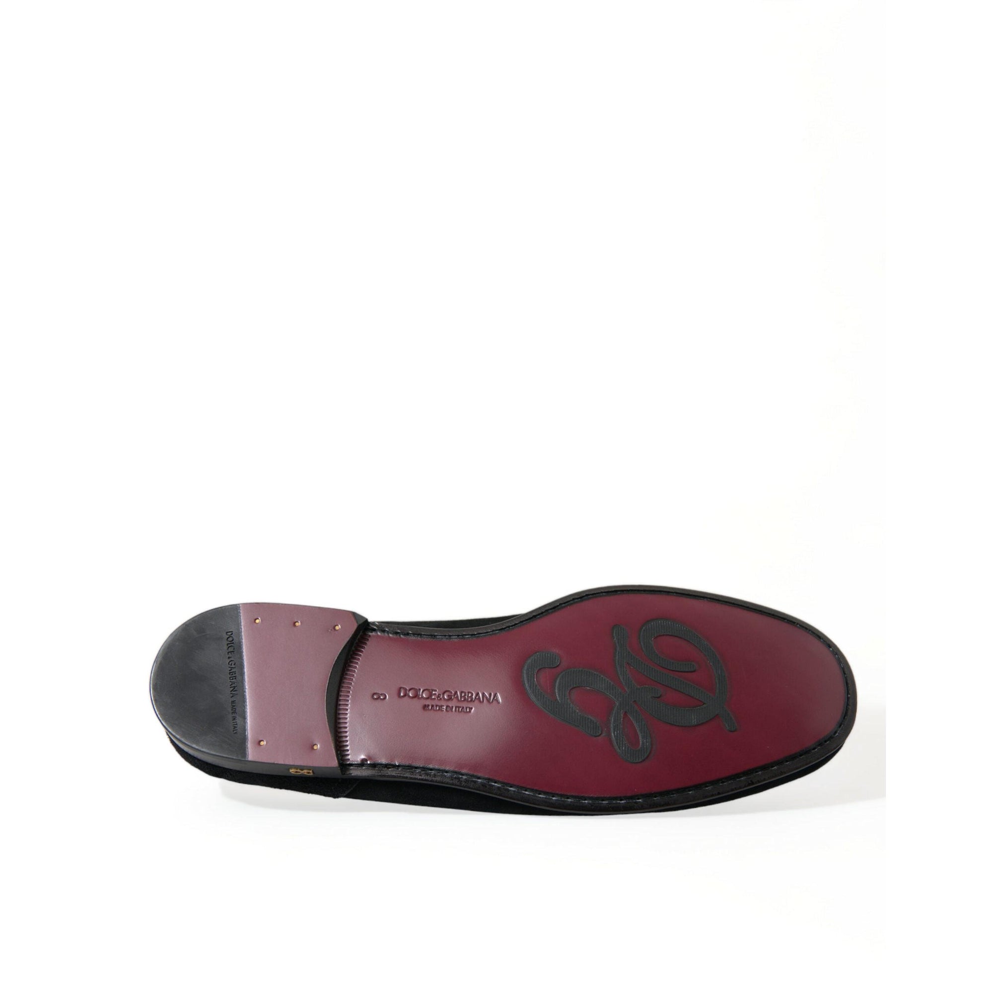 Dolce & Gabbana Elegant Velvet Black Loafers for Men
