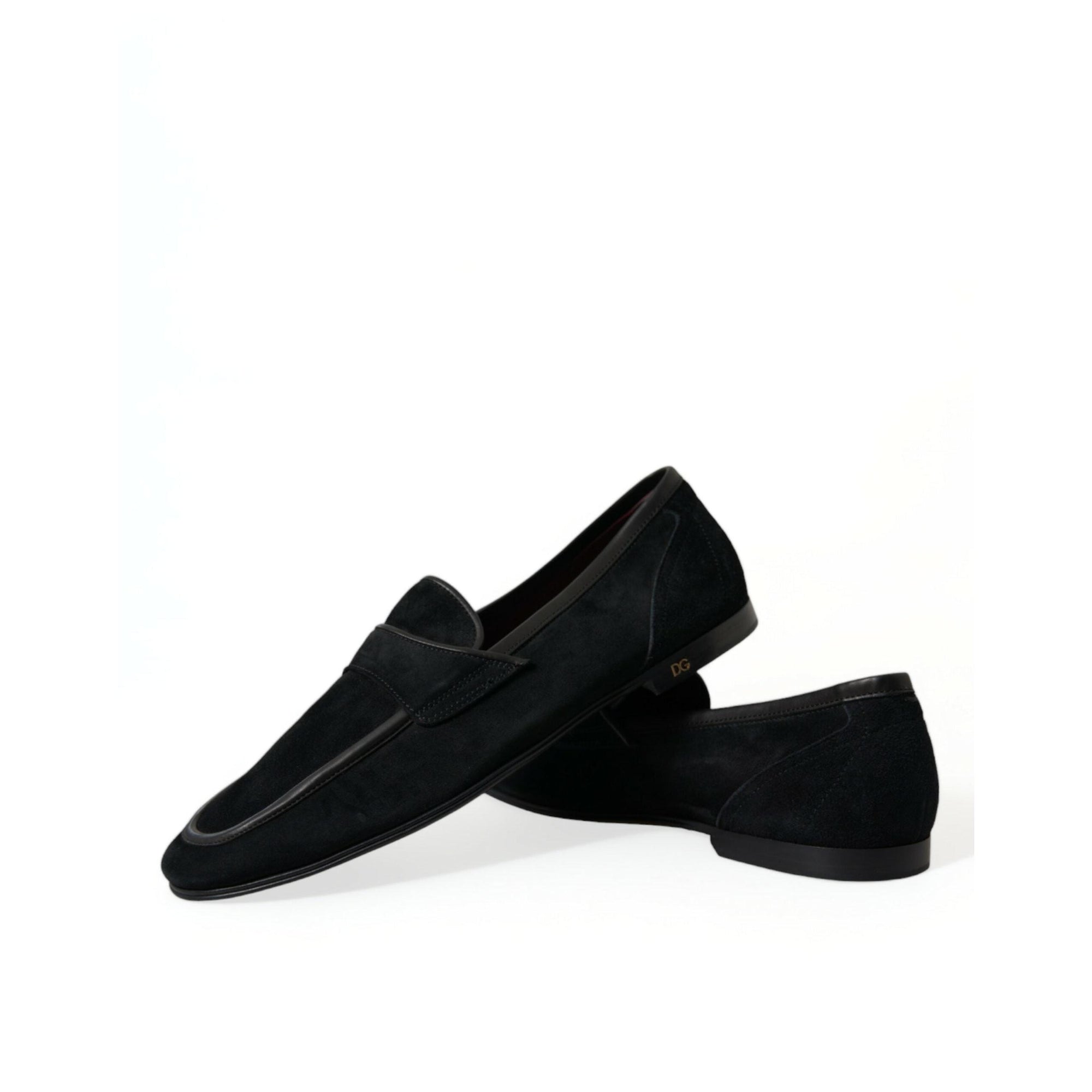 Dolce & Gabbana Elegant Velvet Black Loafers for Men