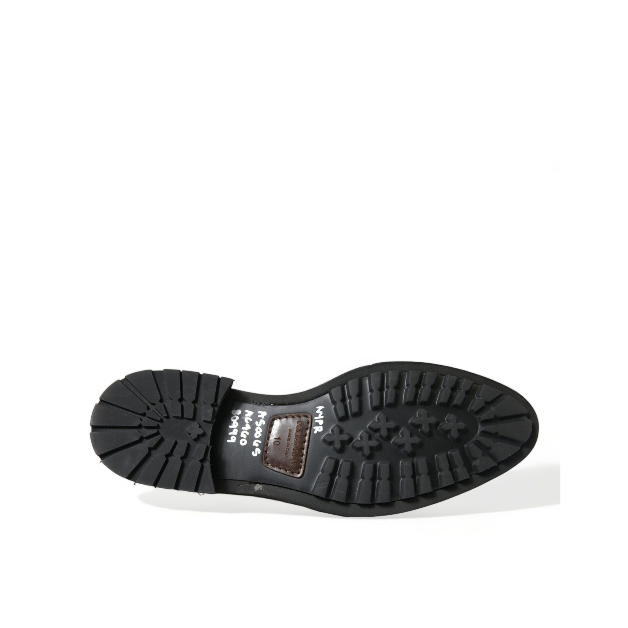 Dolce & Gabbana Elegant Black Leather Studded Loafers