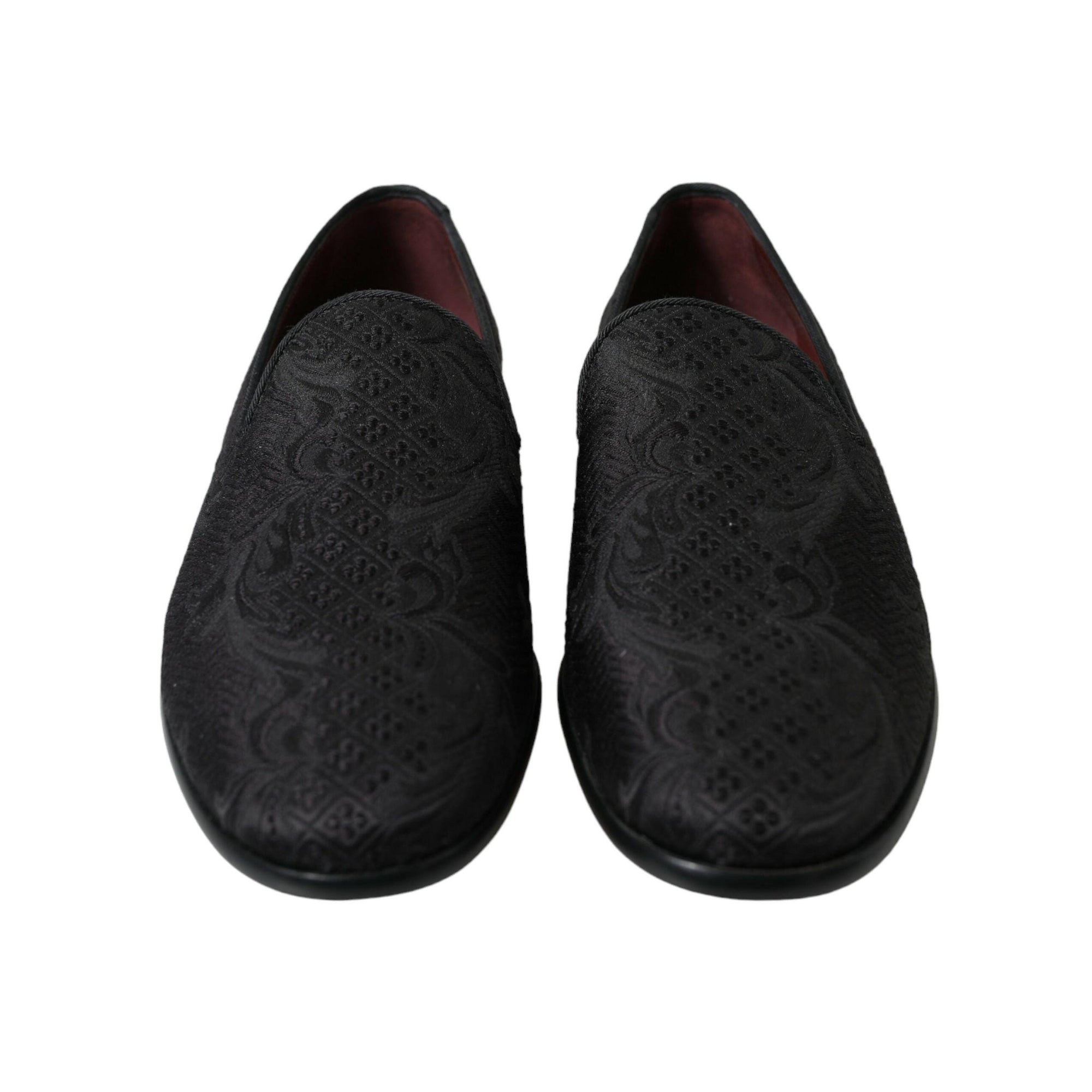 Dolce & Gabbana Elegant Black Brocade Dress Loafers