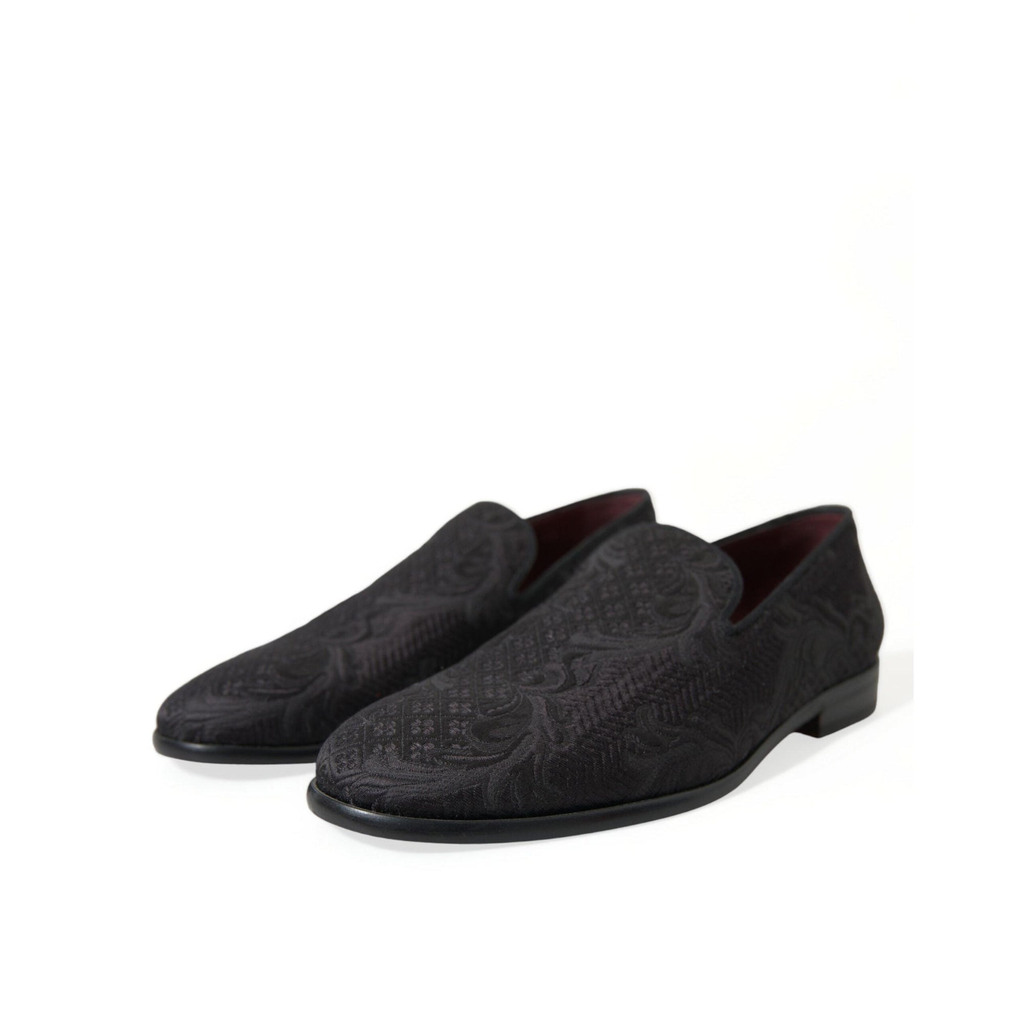 Dolce & Gabbana Elegant Black Brocade Dress Loafers