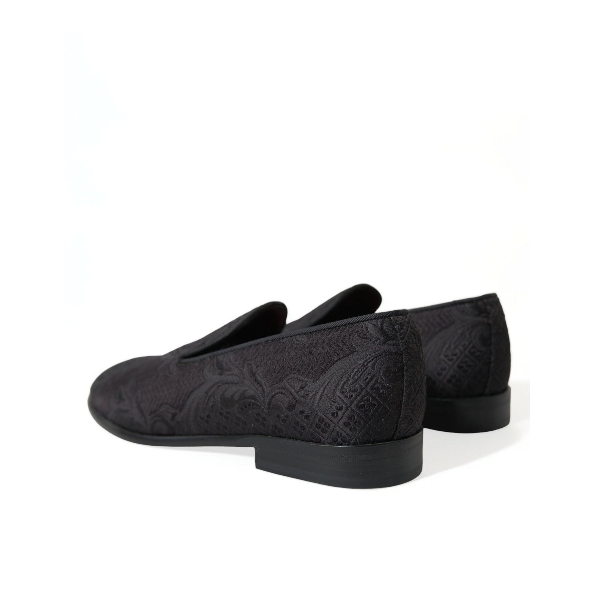 Dolce & Gabbana Elegant Black Brocade Dress Loafers