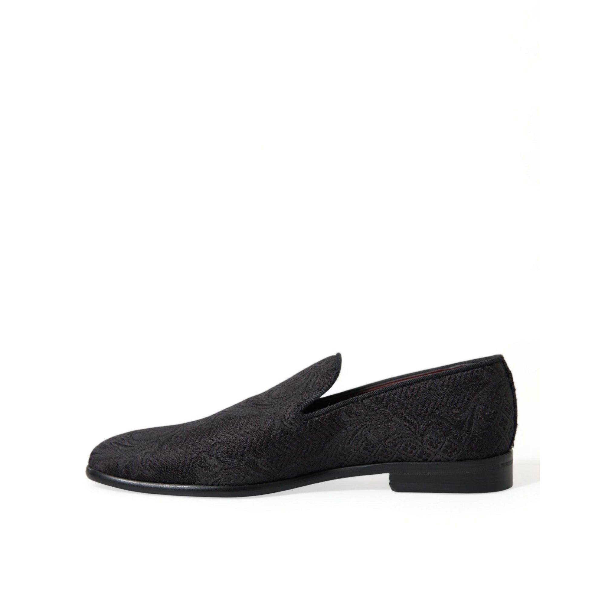 Dolce & Gabbana Elegant Black Brocade Dress Loafers