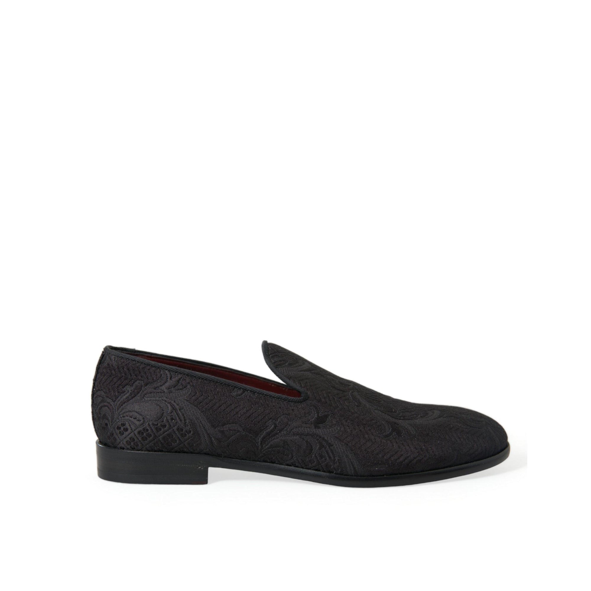 Dolce & Gabbana Elegant Black Brocade Dress Loafers