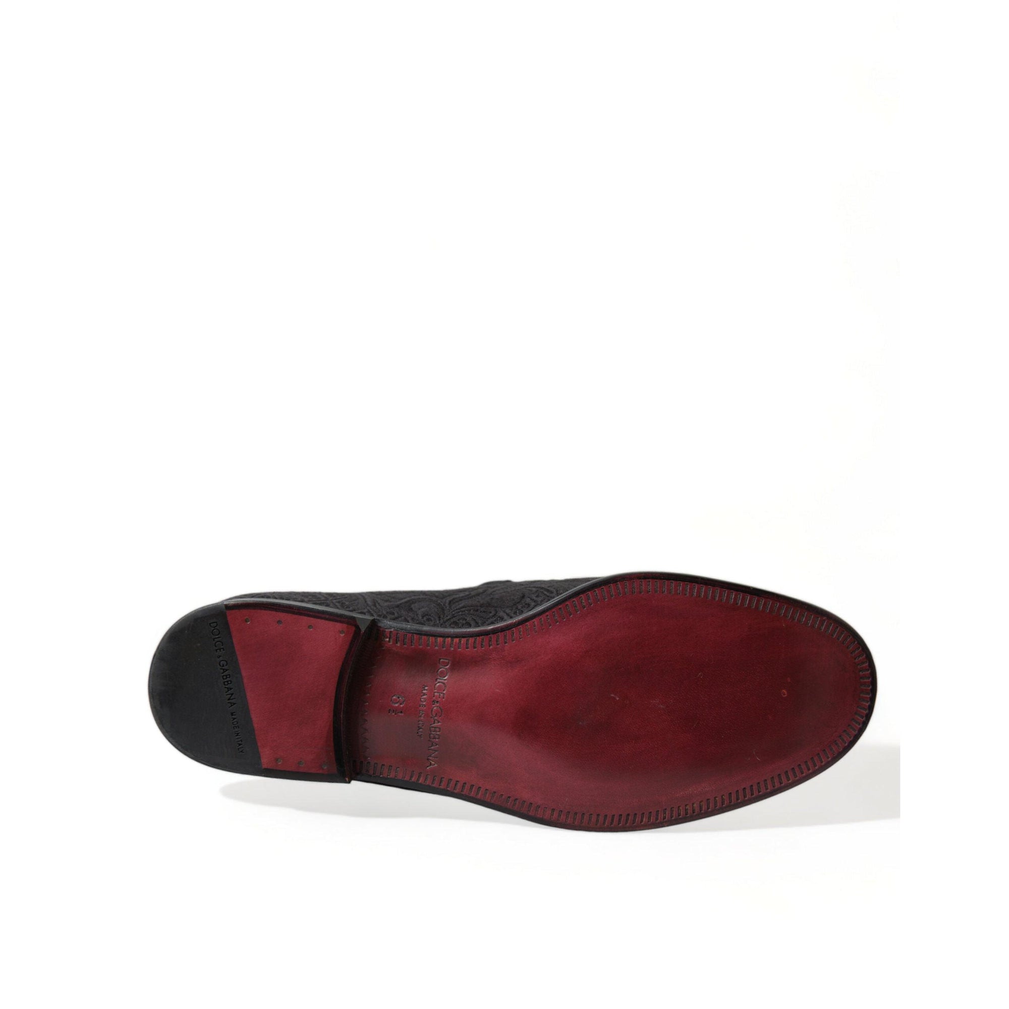 Dolce & Gabbana Elegant Black Brocade Dress Loafers