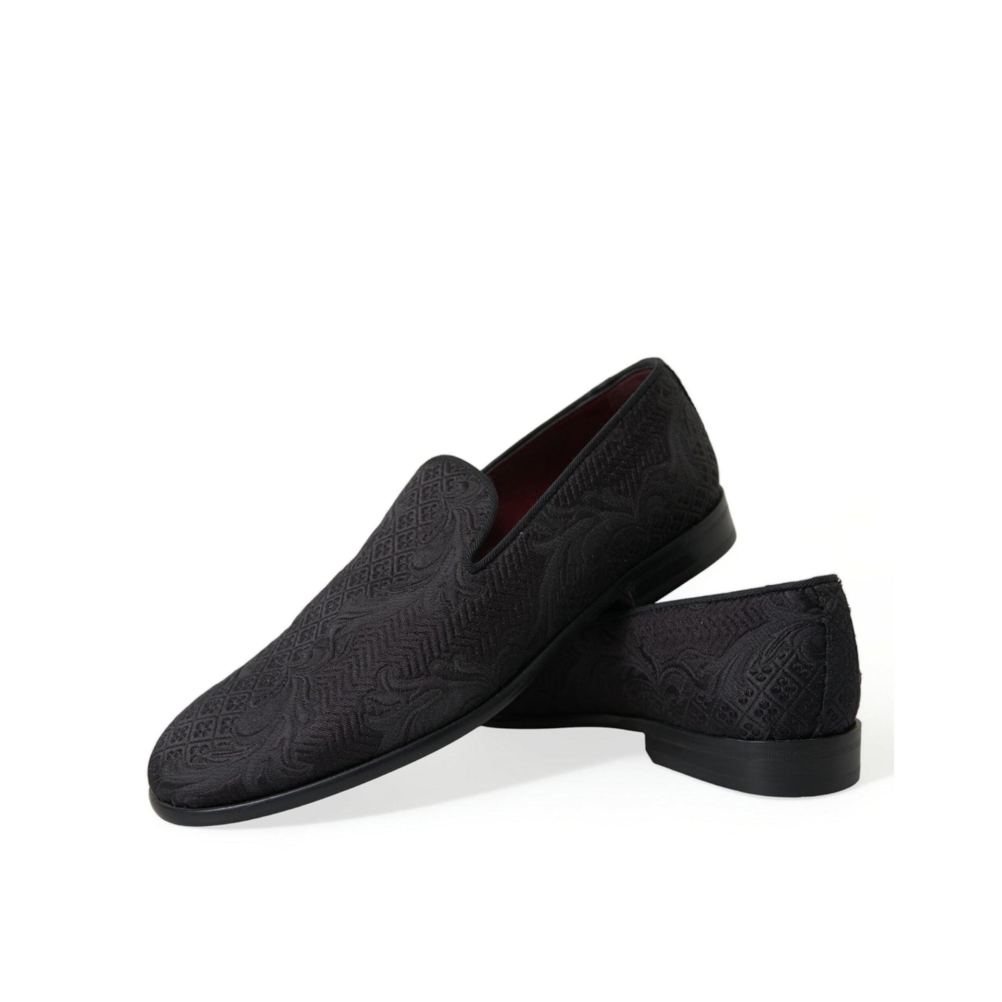 Dolce & Gabbana Elegant Black Brocade Dress Loafers