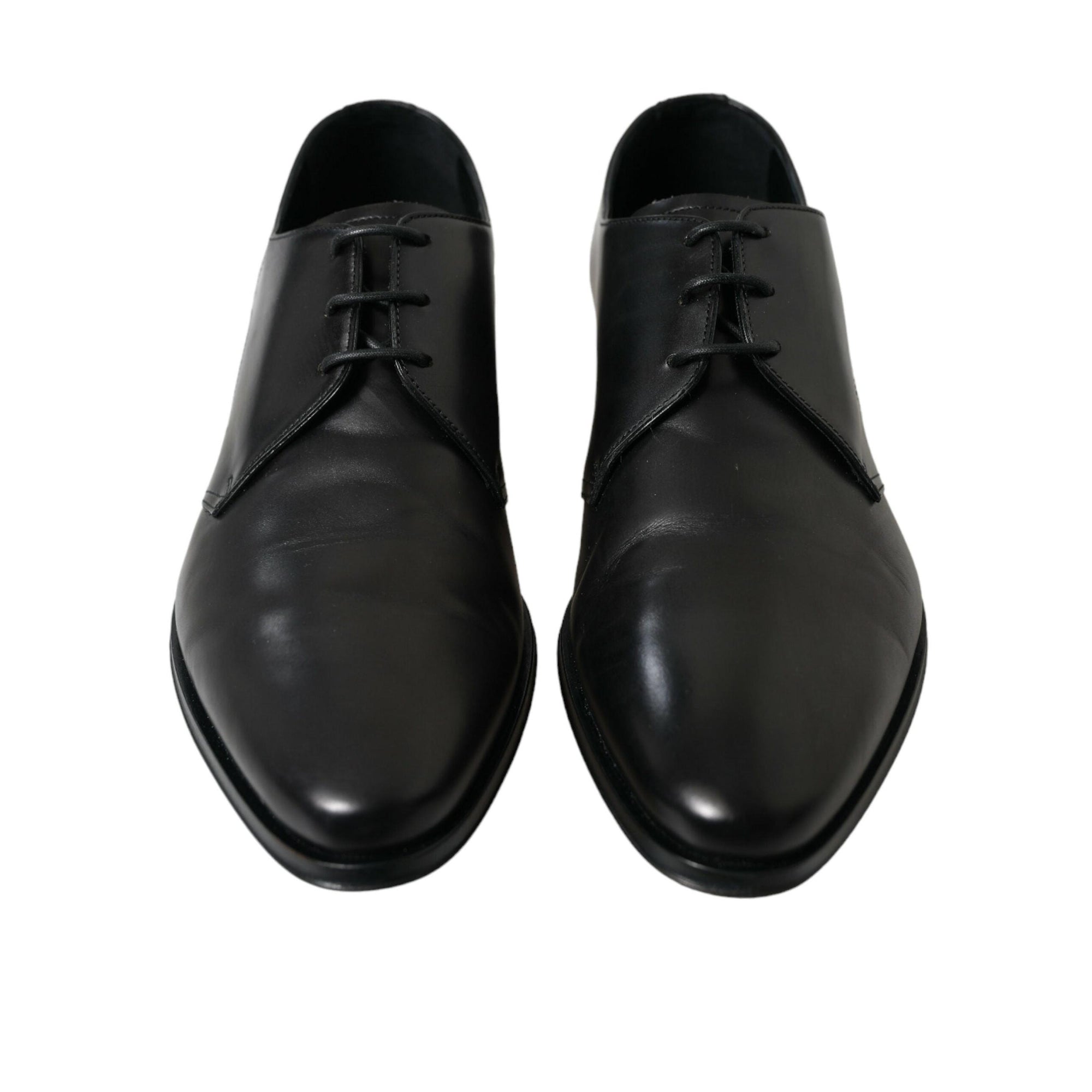 Dolce & Gabbana Elegant Black Leather Derby Dress Shoes