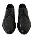 Dolce & Gabbana Elegant Black Leather Derby Dress Shoes