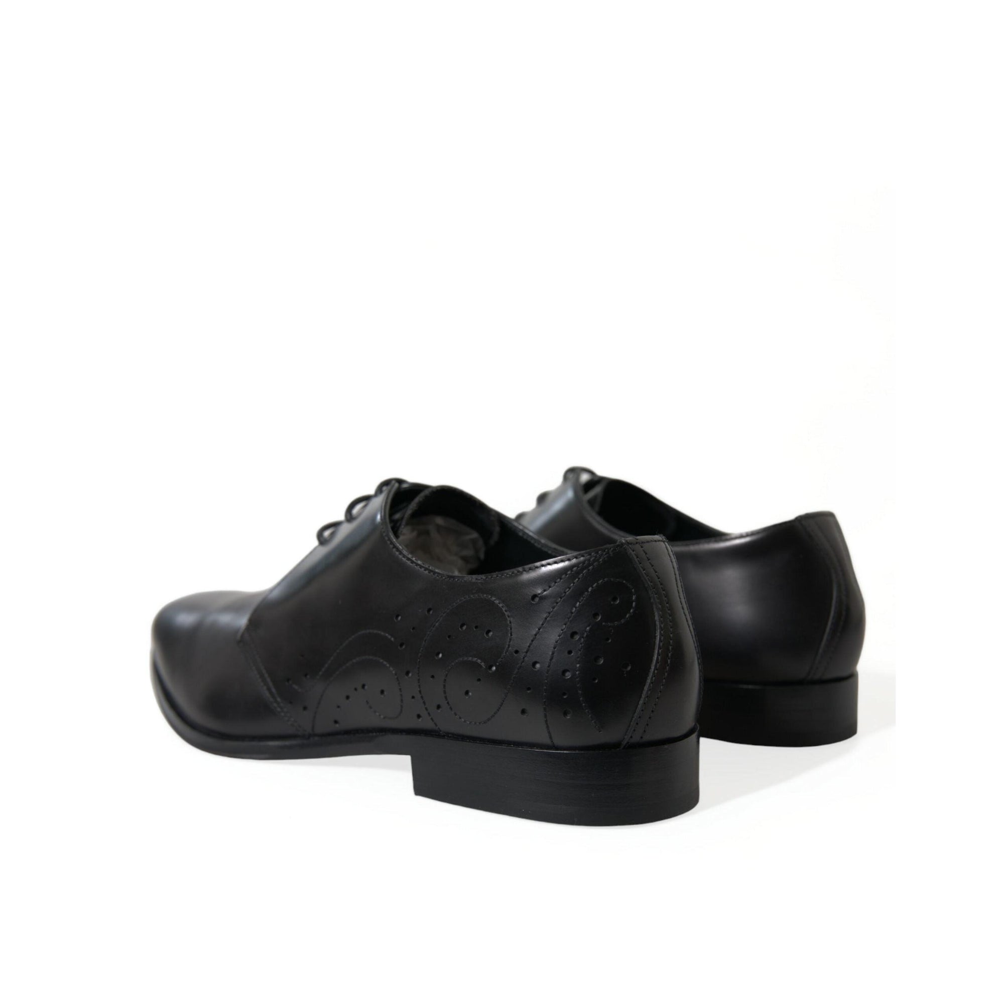 Dolce & Gabbana Elegant Black Leather Derby Dress Shoes