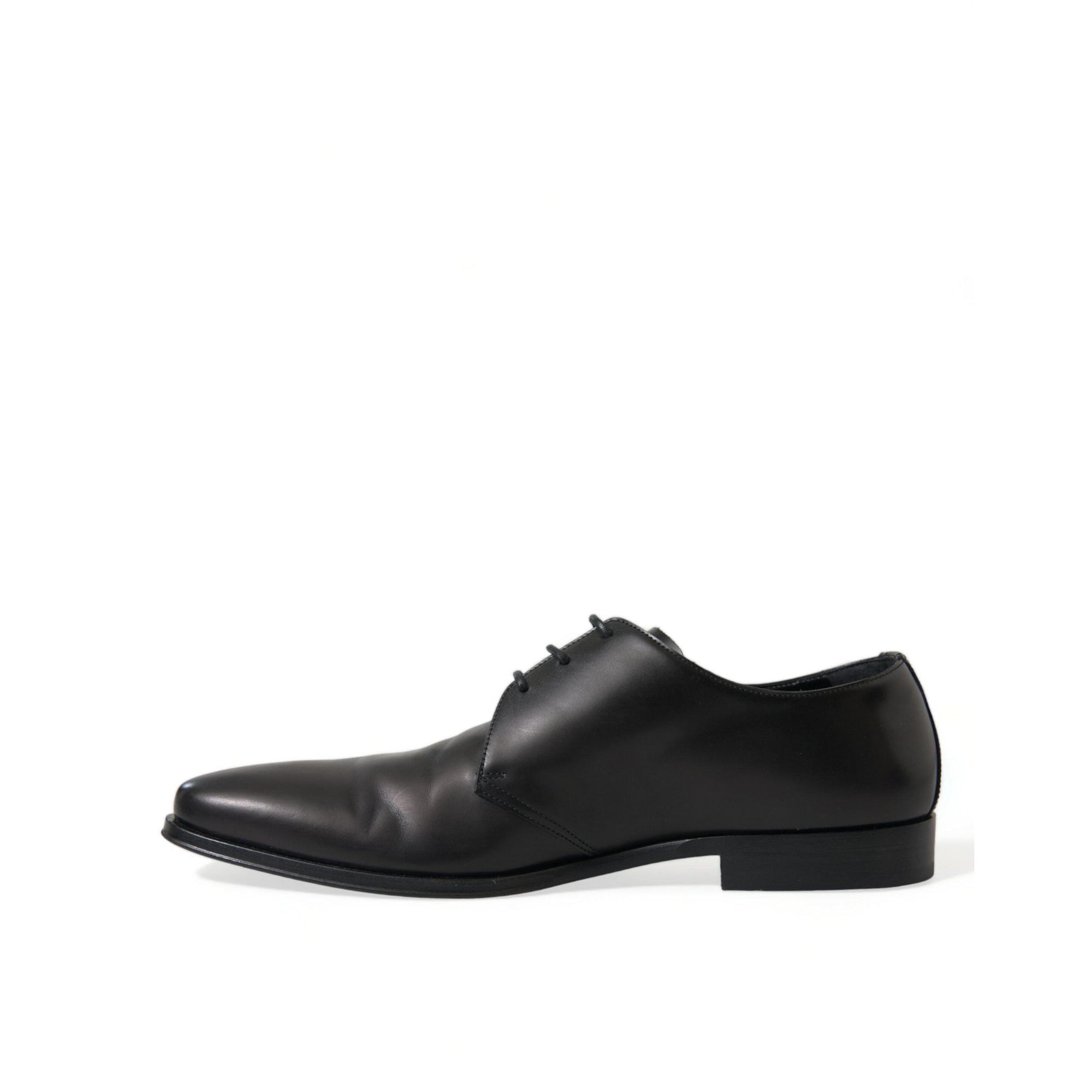 Dolce & Gabbana Elegant Black Leather Derby Dress Shoes