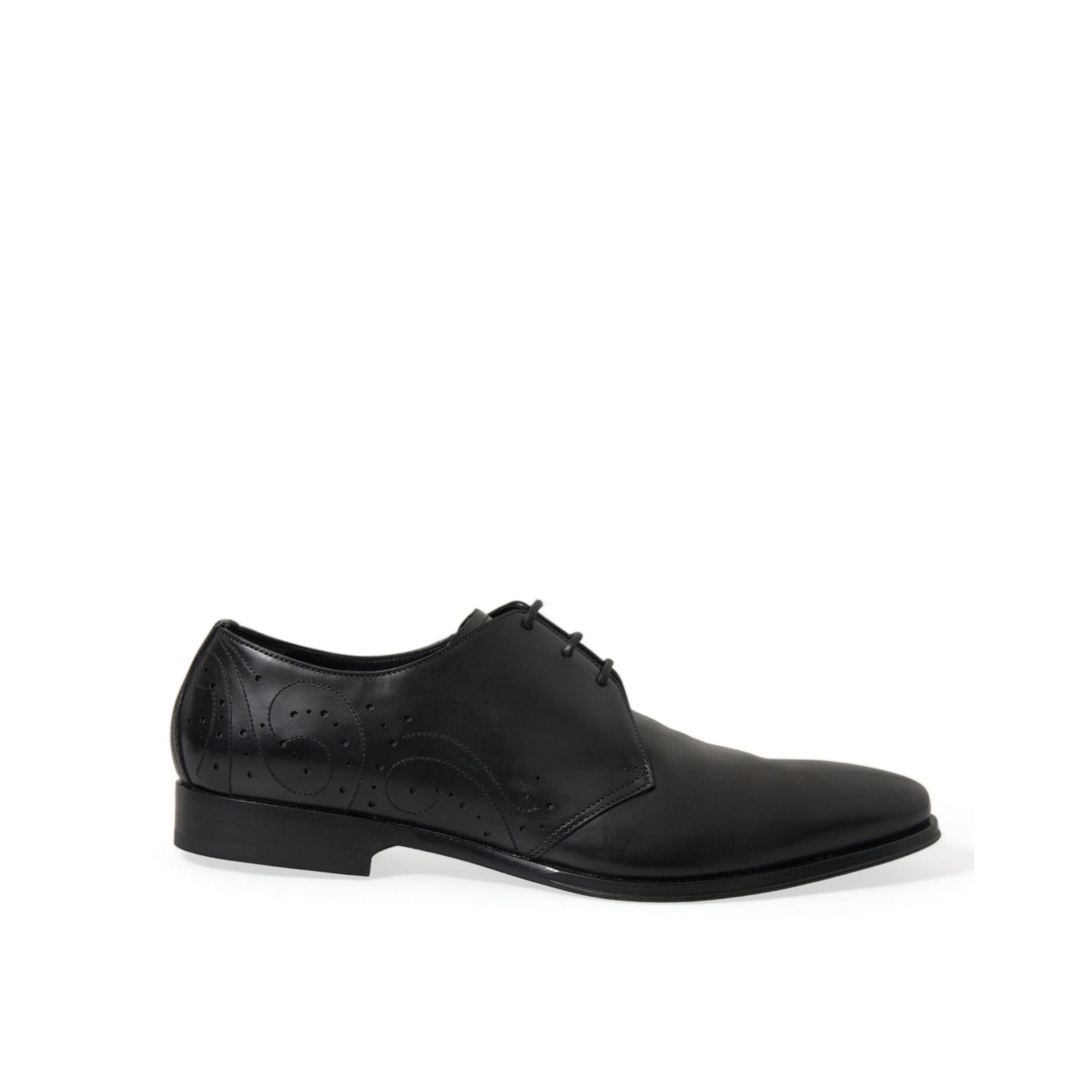 Dolce & Gabbana Elegant Black Leather Derby Dress Shoes