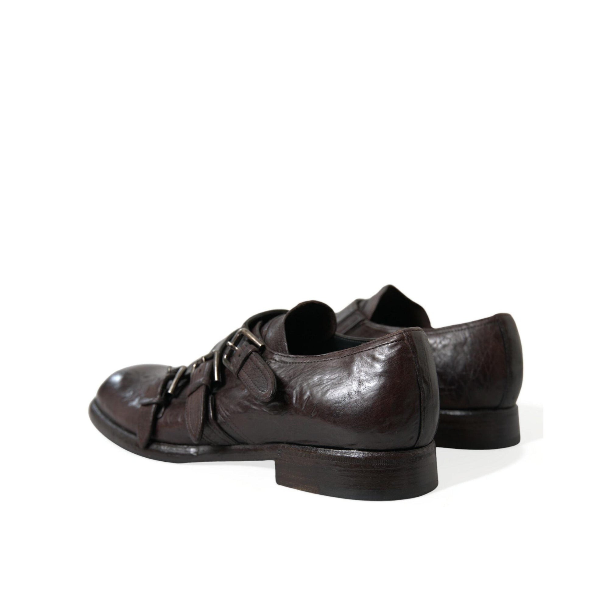 Dolce & Gabbana Elegant Triple Buckle Leather Dress Shoes