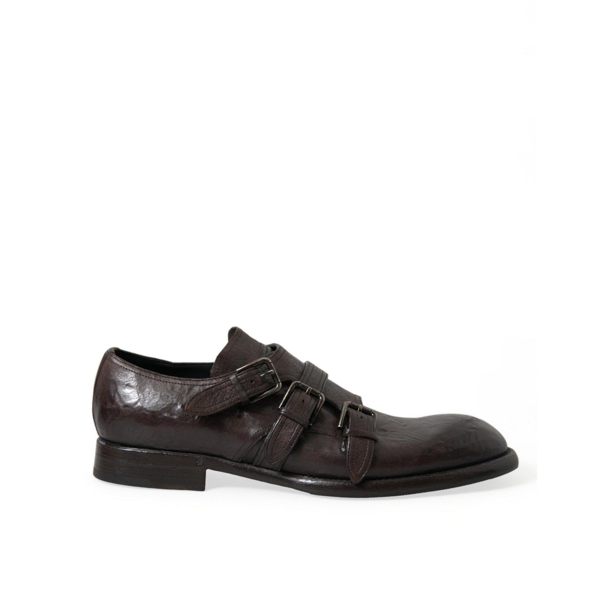 Dolce & Gabbana Elegant Triple Buckle Leather Dress Shoes