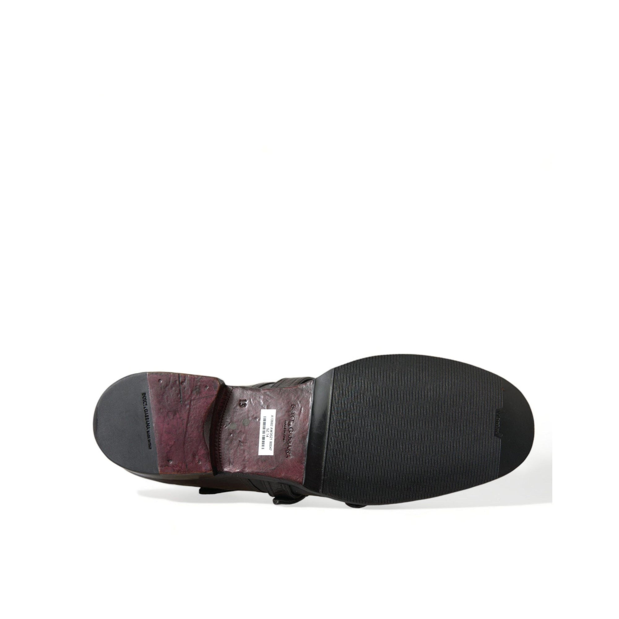 Dolce & Gabbana Elegant Triple Buckle Leather Dress Shoes