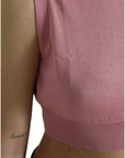 Dolce & Gabbana Elegant Silk Crew Neck Cropped Tank Top
