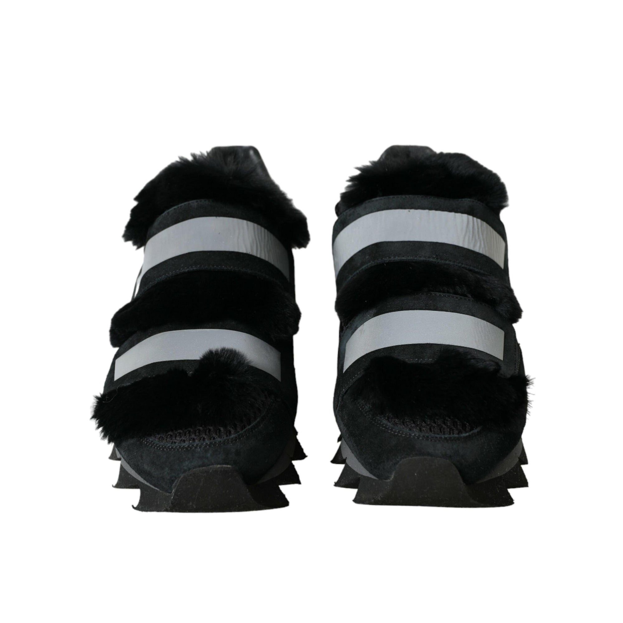 Dolce & Gabbana Elegant Fur-Embellished Suede Sneakers
