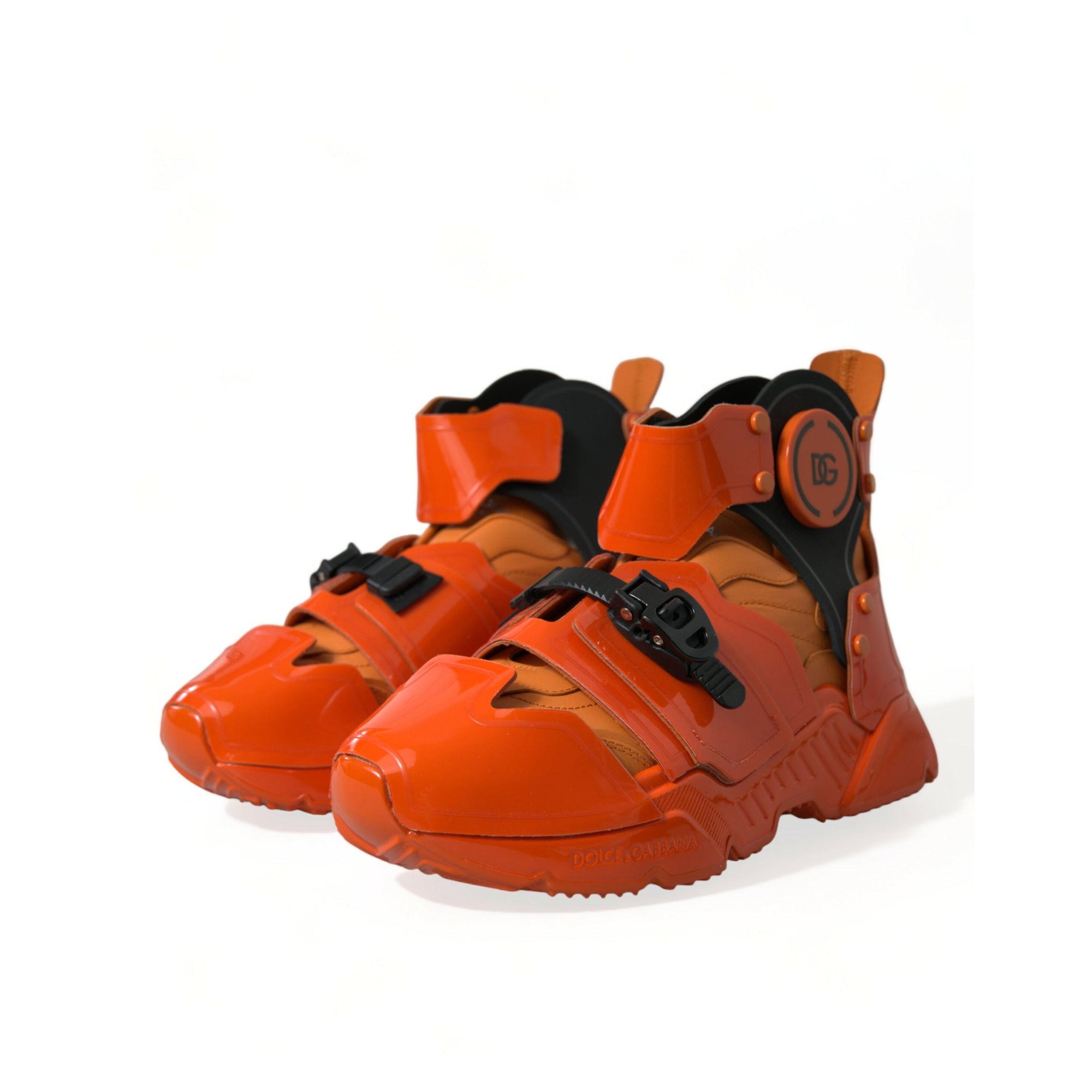 Dolce & Gabbana Orange Breezy High-Top Sneakers Charm