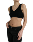 Dolce & Gabbana Elegant Black Cashmere Bustier Crop Top