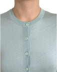 Dolce & Gabbana Elegant Light Blue Silk Cardigan