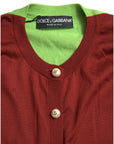 Dolce & Gabbana Elegant Silk Cardigan Sweater in Vibrant Tones