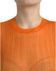 Dolce & Gabbana Chic Orange Crew Neck Tank Top
