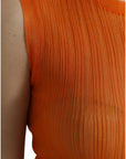 Dolce & Gabbana Chic Orange Crew Neck Tank Top