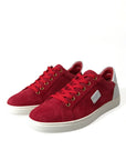 Dolce & Gabbana Elegant Red & White Leather Sneakers
