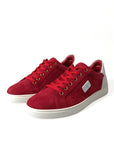 Dolce & Gabbana Elegant Red & White Leather Sneakers
