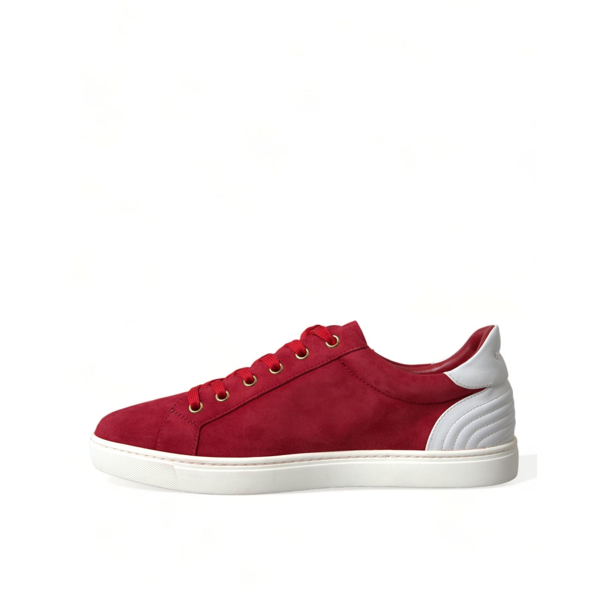 Dolce & Gabbana Elegant Red & White Leather Sneakers