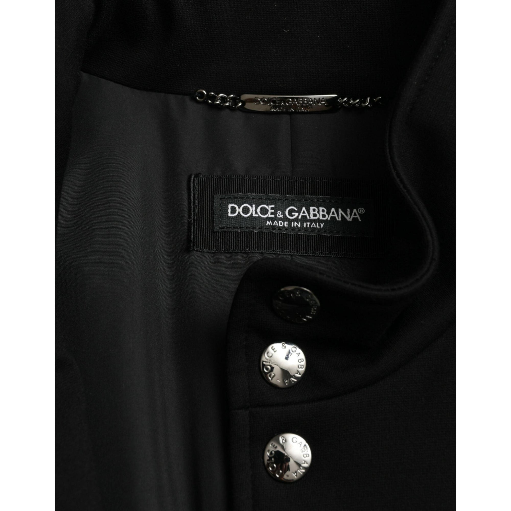 Dolce & Gabbana Elegant Black Sleeveless Vest Jacket