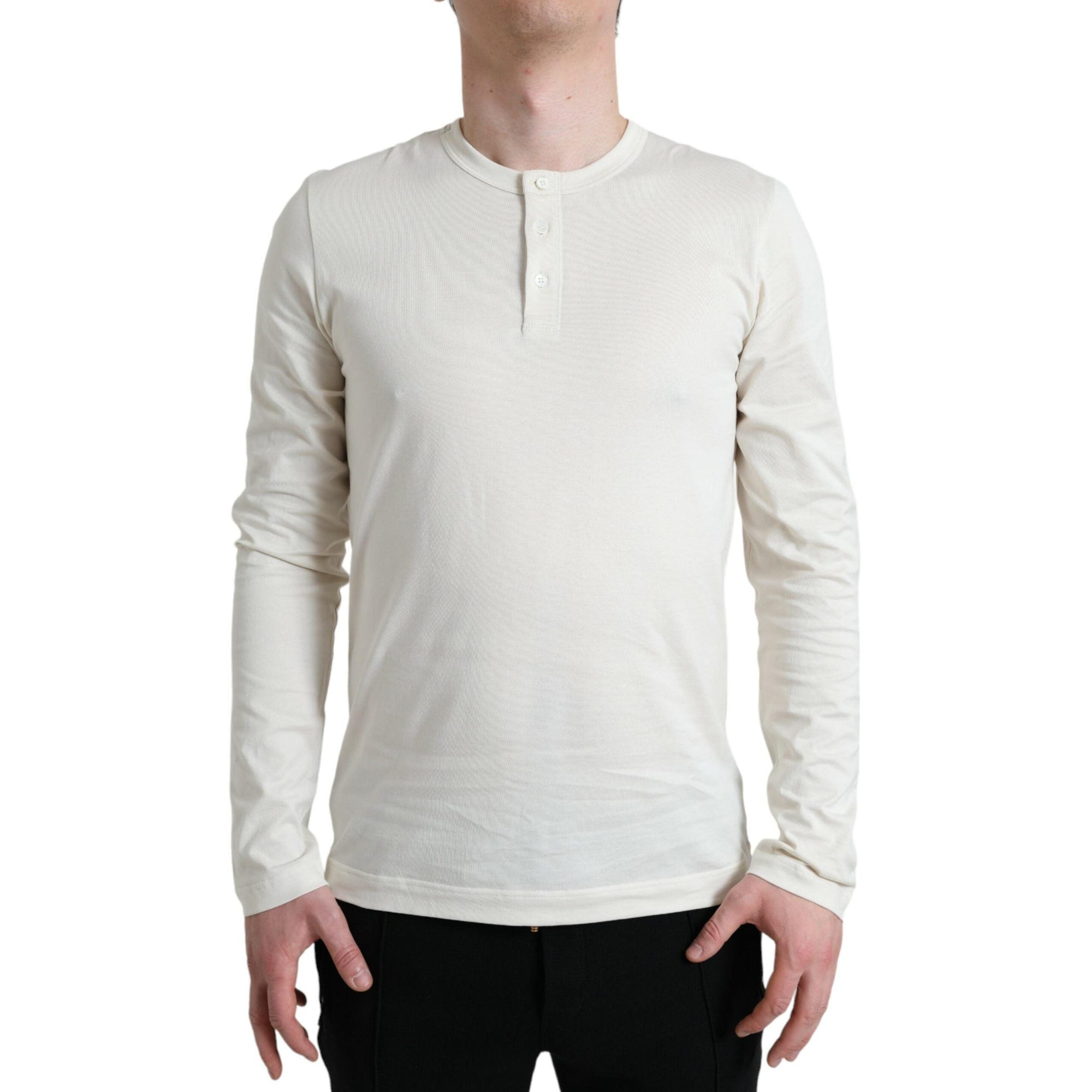 Dolce & Gabbana Elegant Off White Cotton Sweater