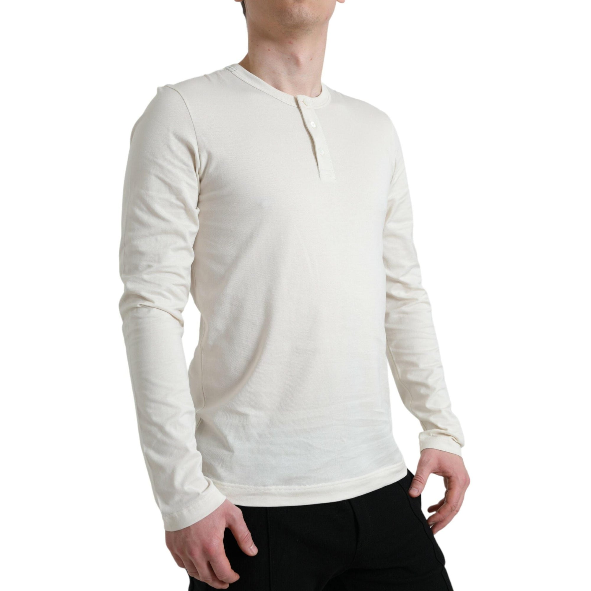Dolce & Gabbana Elegant Off White Cotton Sweater