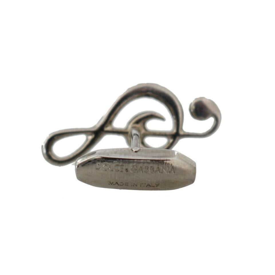 Dolce & Gabbana Elegant Silver Tremble Clef Cufflinks