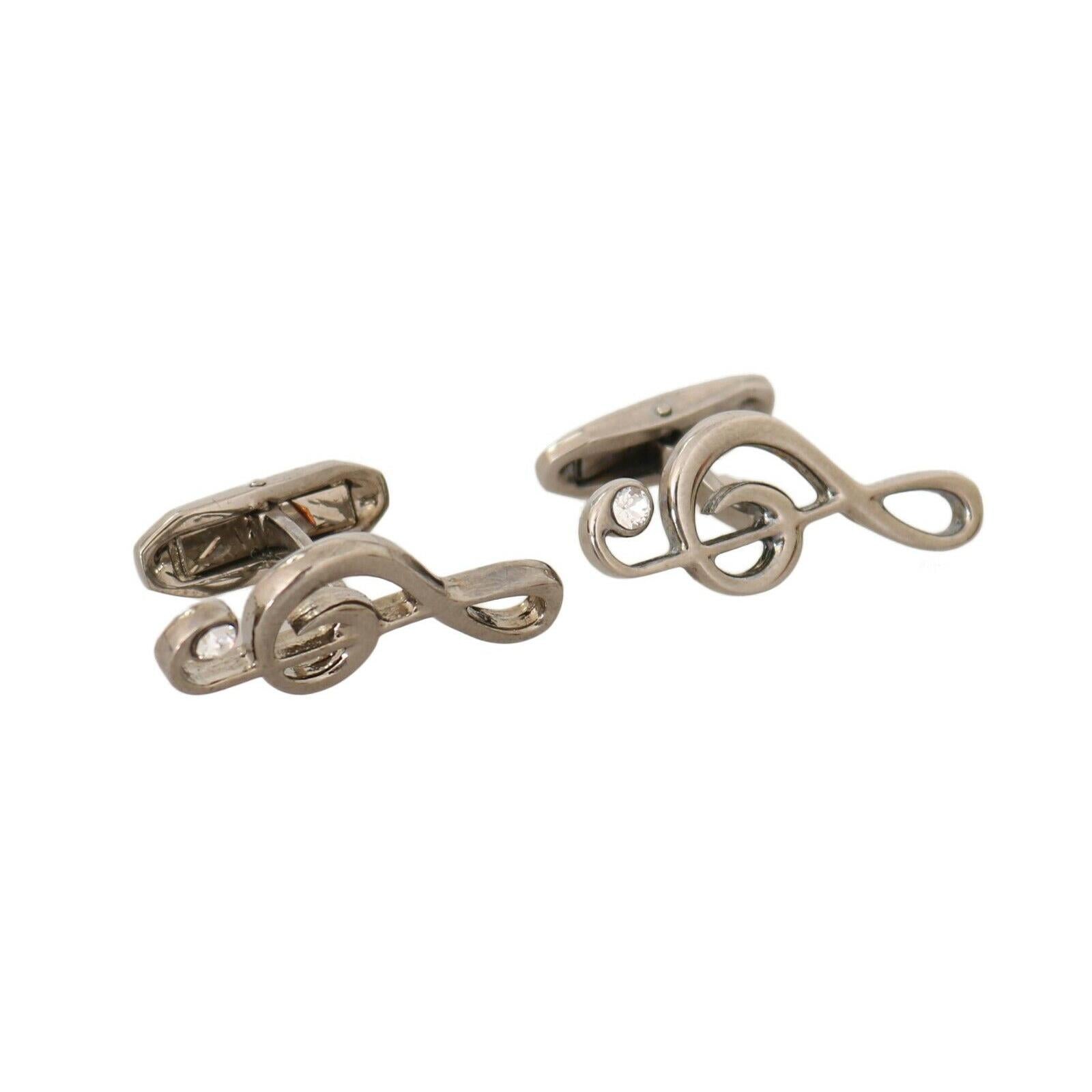 Dolce & Gabbana Elegant Silver Tremble Clef Cufflinks