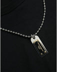 Dolce & Gabbana Elegant Black Cotton Crewneck Tee with Dog Tag Detail