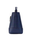 Michael Kors Mercer Small Navy Pebbled Leather Bucket Crossbody Bag Purse