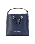 Michael Kors Mercer Small Navy Pebbled Leather Bucket Crossbody Bag Purse