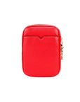 Michael Kors Jet Set Bright Red Pebbled Leather North South Chain Crossbody Bag