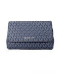 Michael Kors Jet Set Medium Navy Blue PVC Convertible Pouchette Crossbody Bag