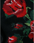 Dolce & Gabbana Chic Embroidered Floral Black Tote