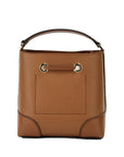Michael Kors Mercer Small Luggage Pebbled Leather Bucket Crossbody Bag Purse