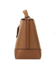 Michael Kors Mercer Small Luggage Pebbled Leather Bucket Crossbody Bag Purse