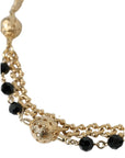 Dolce & Gabbana Elegant Crystal Bounce Leather Waist Belt