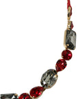Dolce & Gabbana Radiant Red Crystal Buckle Waist Belt