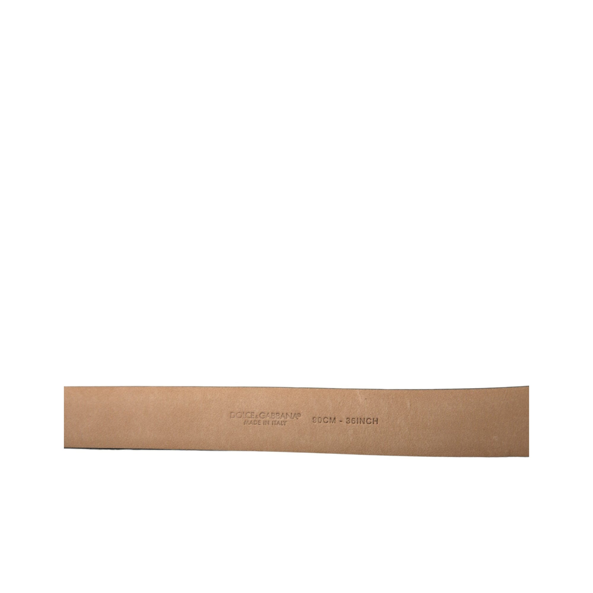 Dolce & Gabbana Elegant Black Leather Waist Belt with Logo Buckle