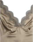 Dolce & Gabbana Elegant V-Neck Sleeveless Lace Trim Top